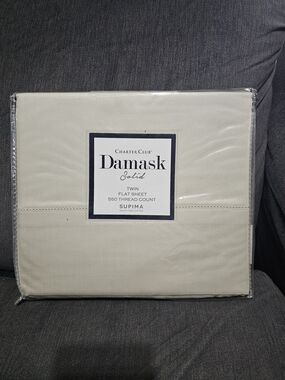 Charter Club Damask Solid Twin Flat Sheet – Cream Tone